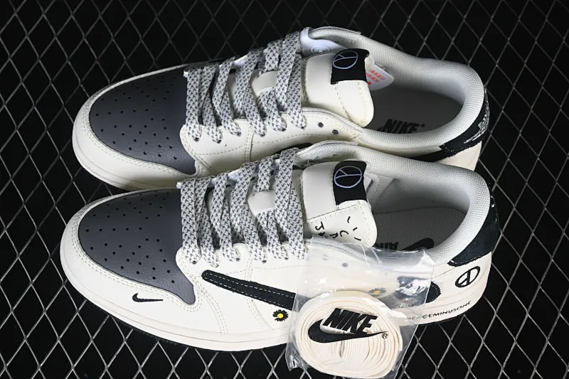 All Categories Air Jordan Jordan Series Basketball Shoes Air Jordan 1 Low High-end Customized Low-top Shoes Travis Scott x Fragment Design x Air Jordan 1 Low OG SP AJ1 Joe 1 Joint Daisy Beige Black Low-top Cultural Casual Shoes QW5088-207